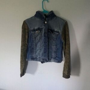 WALLFLOWRR Authentic Denim Camofluage and Demin Hoodie Jacket